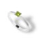 Sterling Silver Green Crystal Stacking Ring